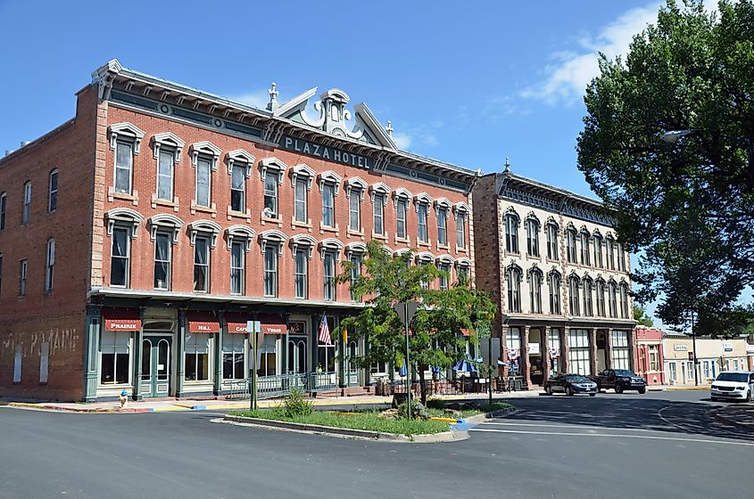 The historic Plaza Hotel on Plaza Square in Las Vegas, New Mexico. Image credit: Deatonphotos via Shutterstock.com