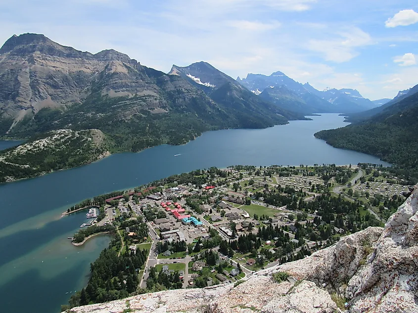 View from above of Waterton Park.