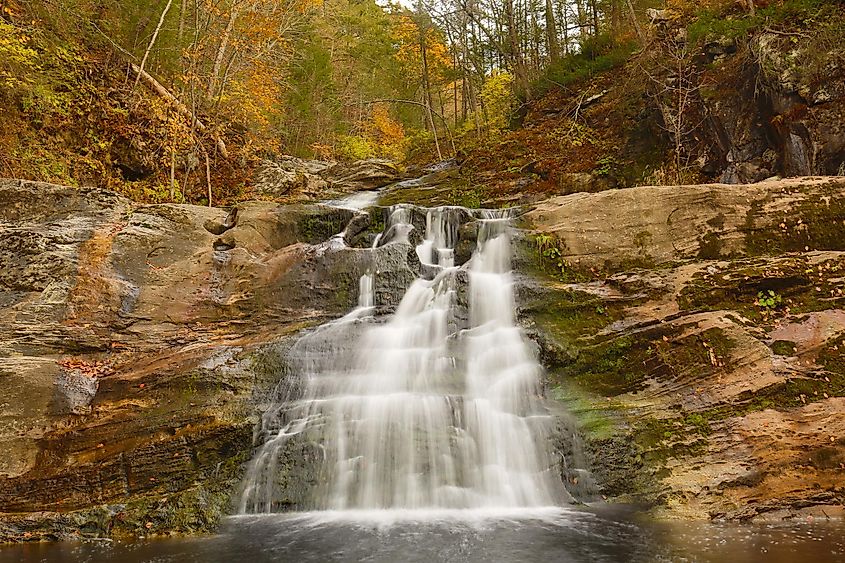Main waterfall at Kent Falls State Park in western Connecticut.