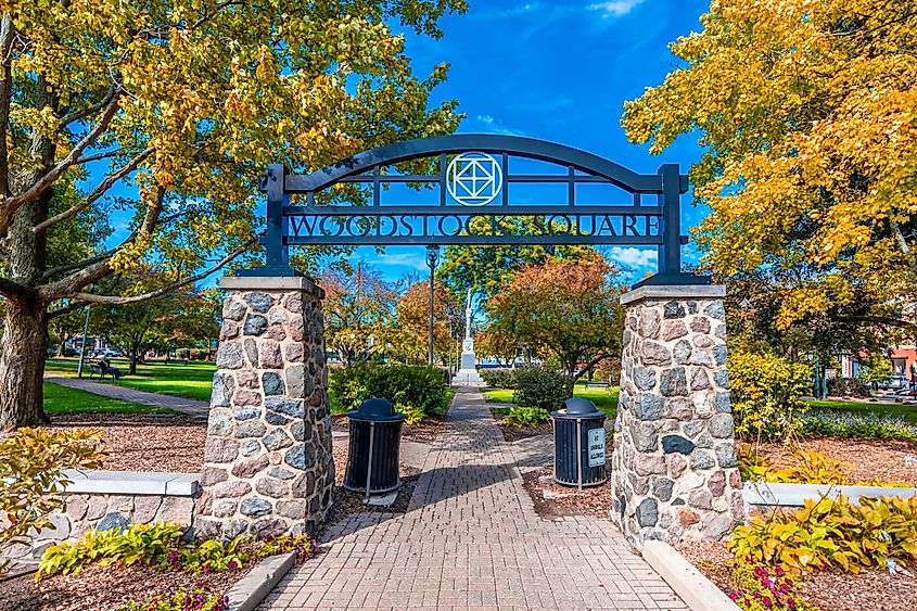 The beautiful Woodstock Square in Woodstock, Illinois.