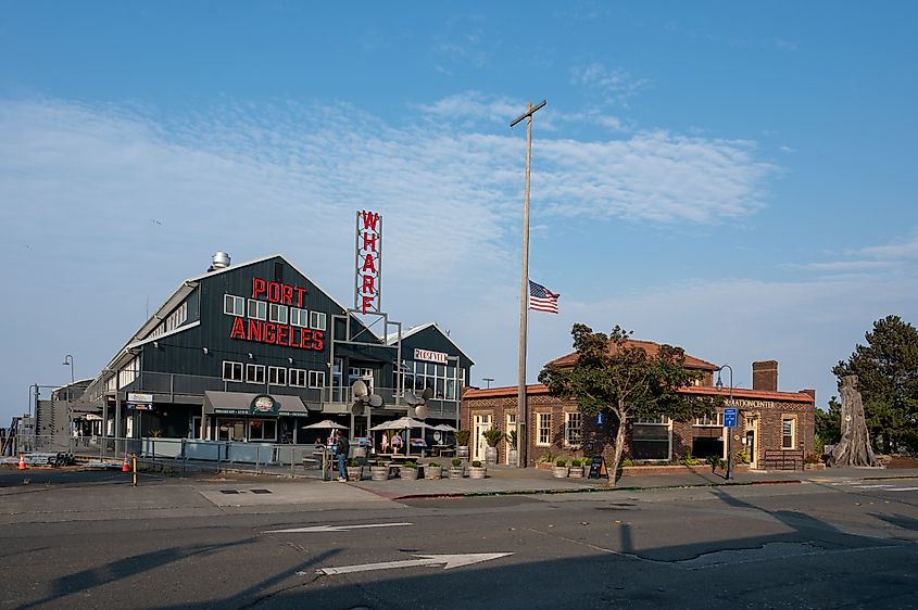 Port Angeles Wharf in early morning light.