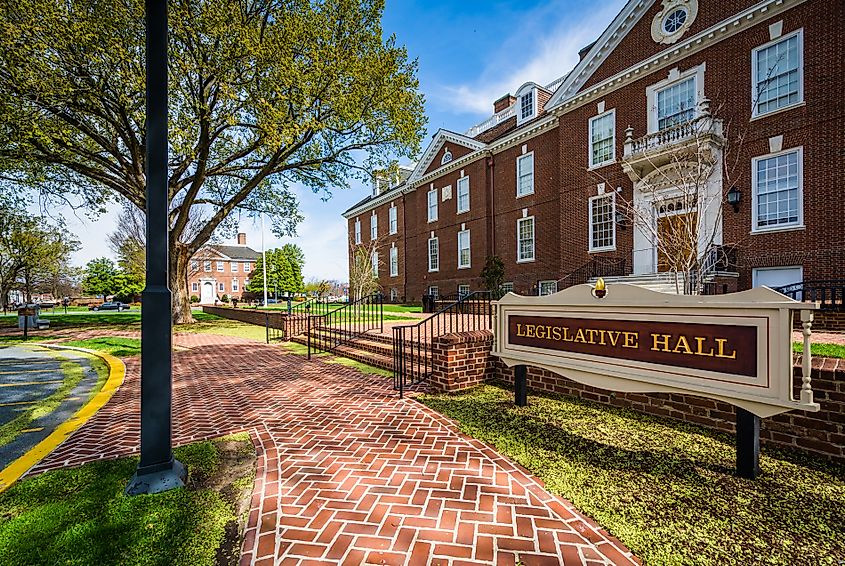 The Delaware State Capitol Building in Dover, Delaware.