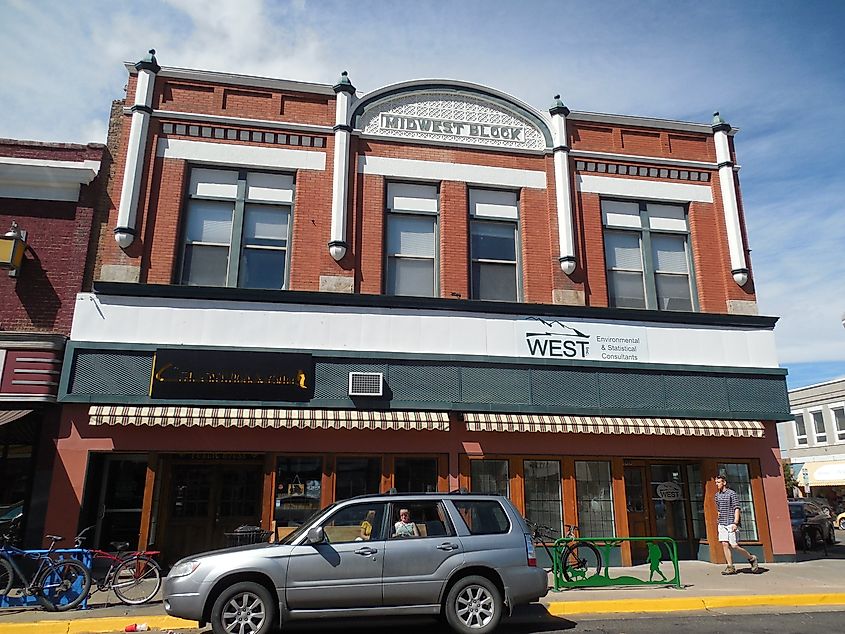 The Midwest Block Building & CrowBar and Grill in Laramie, Wyoming.