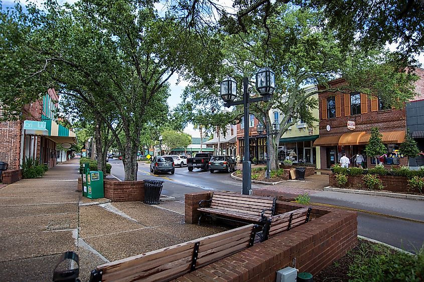 Walking the streets in downtown Fernandina Beach, Florida.