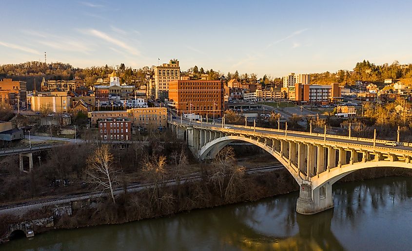 A scenic bridge in Fairmont, West Virginia.