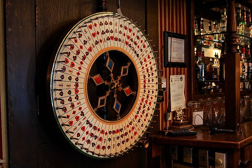 Gambling Wheel in Downtown Hotel - Dawson City, Yukon Territory. Source: Wikimedia/TravelingOtter