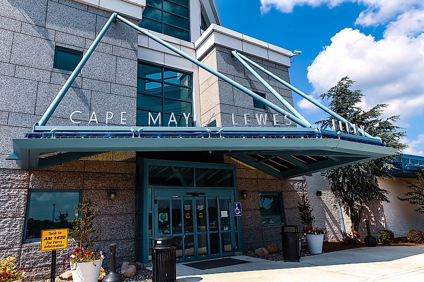 Cape May - Lewes Ferry terminal entrance in Lewes. Editorial credit: George Sheldon / Shutterstock.com