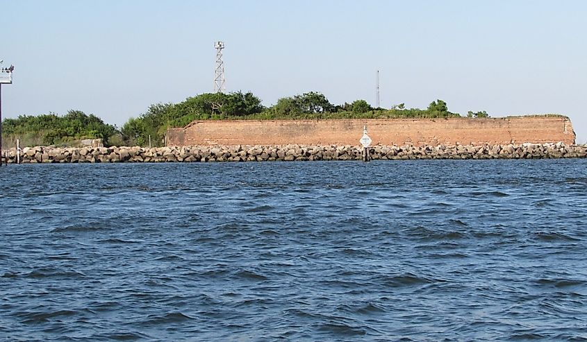 The remains of Fort Livingston on Grande Terre Island Louisiana