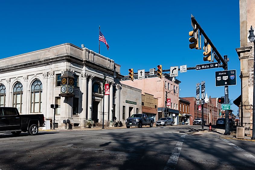 Downtown Wilmington in Ohio.