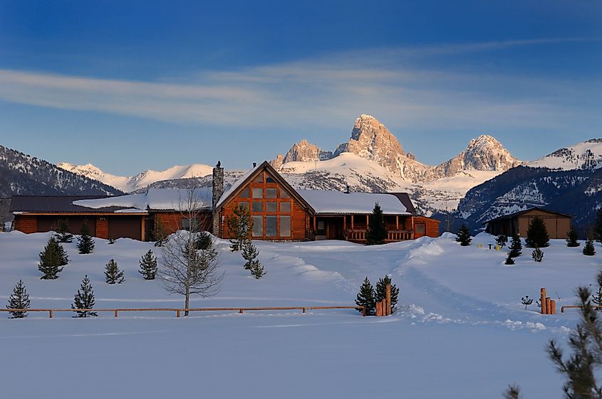 Winter landscape in Driggs, Idaho