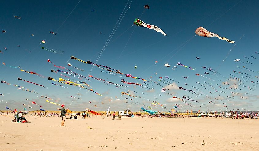 The annual kite festival at Long Beach, Washington in August.