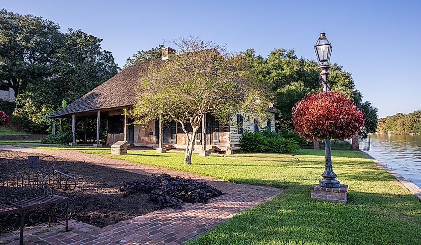 The Roque house in Natchitoches, along the Cane River, in the fall. Image credit Rosemarie Mosteller via Shutterstock