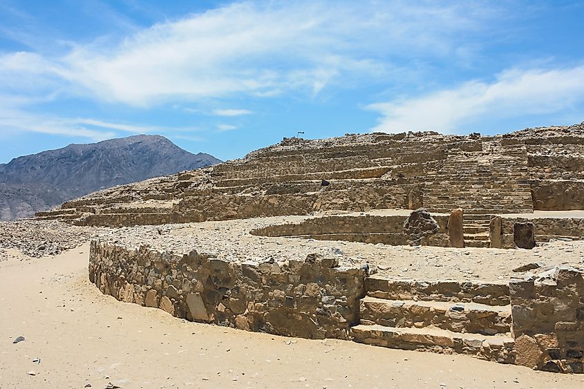 Archaeological ruins of the ancient city of Supe Caral, Peru