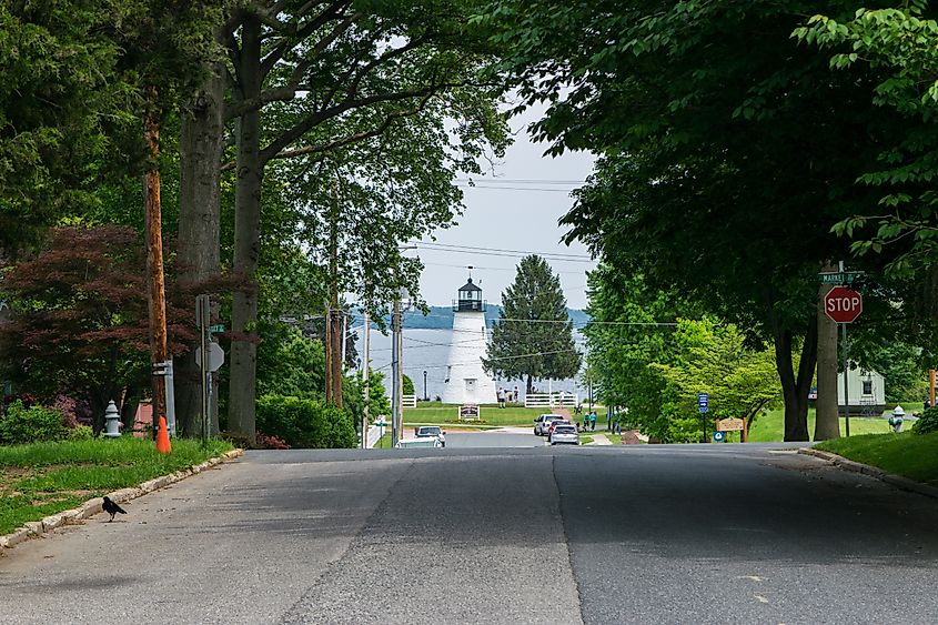 Lighthouse at the end of the road in Havre de Grace, Maryland.