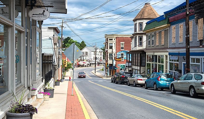 Historic district and shops in Brunswick, Maryland