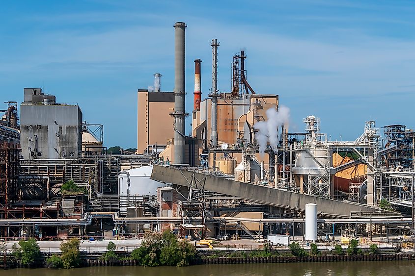 International Paper Company. Paper factory In Savannah. Georgia