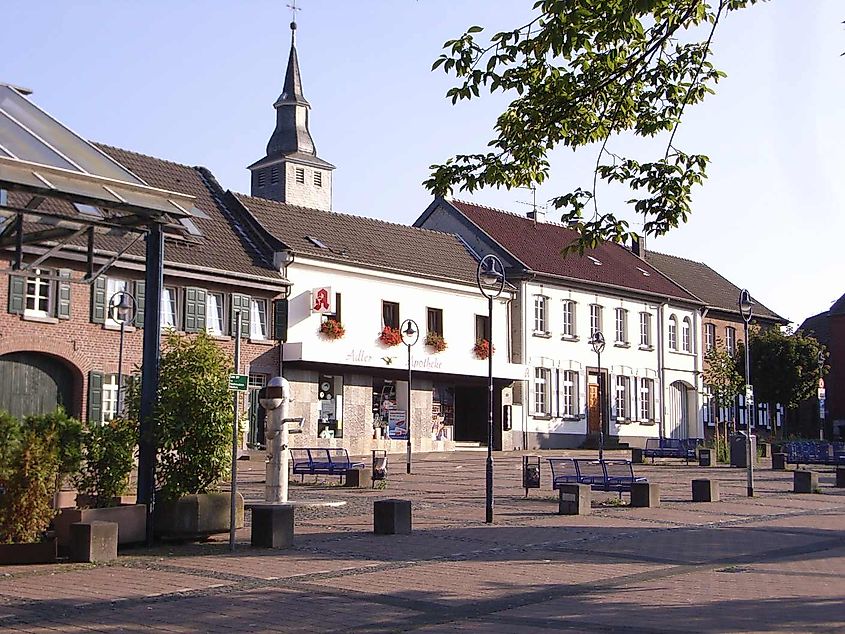 Jüchen, North Rhine-Westphalia, market square.