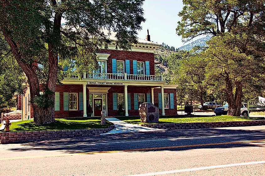 Genoa Courthouse Museum at 2304 Main Street, downtown Genoa, Nevada.