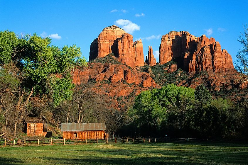 Cathedral Rock in early spring at Red Rock crossing in Sedona, Arizona.