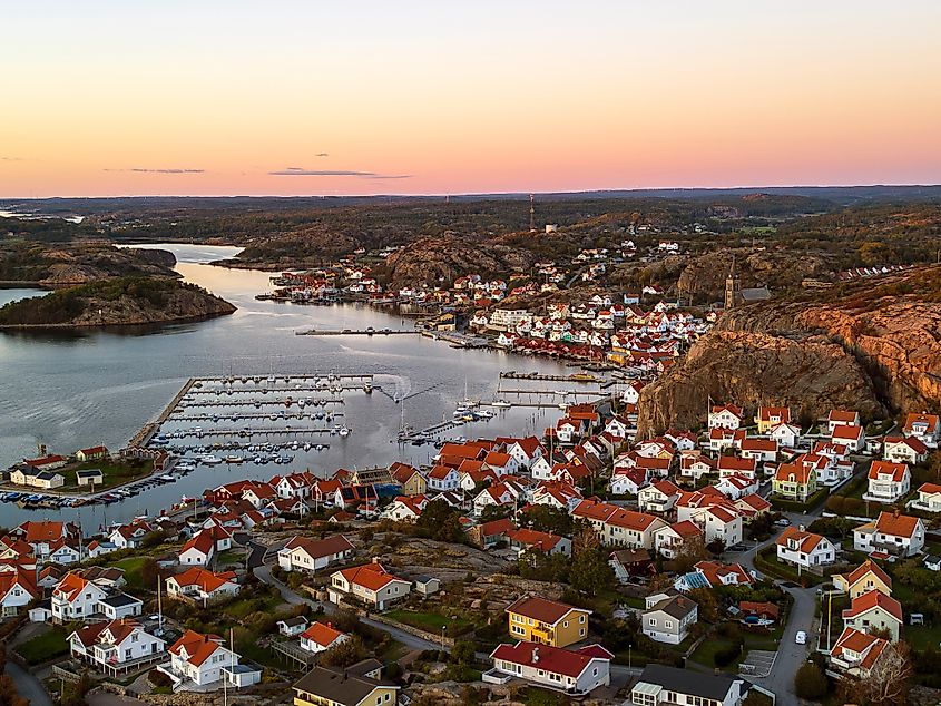 Drone image of Fjällbacka in Sweden