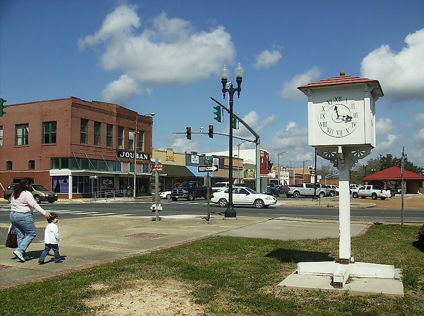 Beautiful downtown of De Ridder, Louisiana