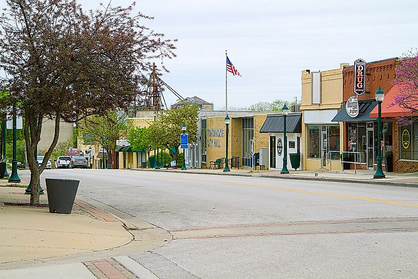 Downtown of Tonganoxie, Kansas.