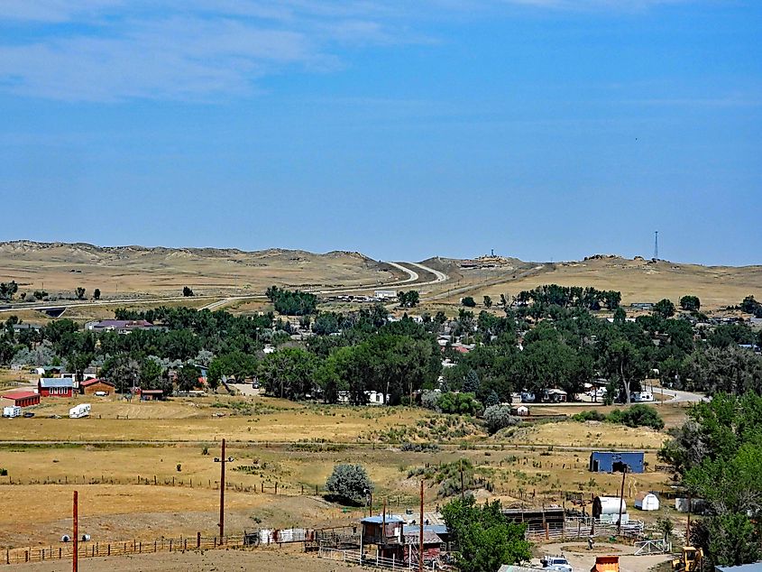 View of Kaycee in Wyoming.