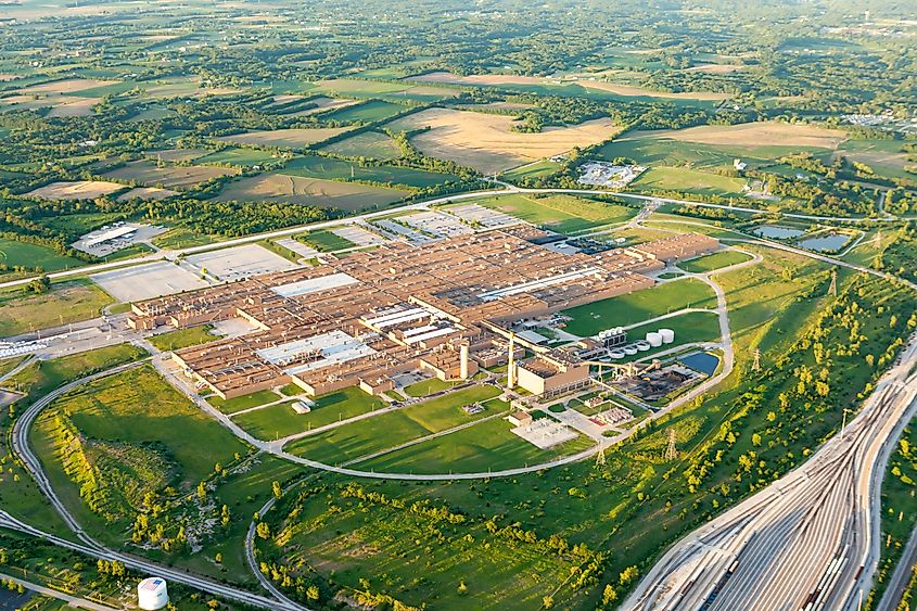 Automobile production factory near Wentzville, Missouri.