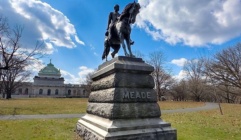 General George Meade Equestrian Statue behind the Please Touch Museum
