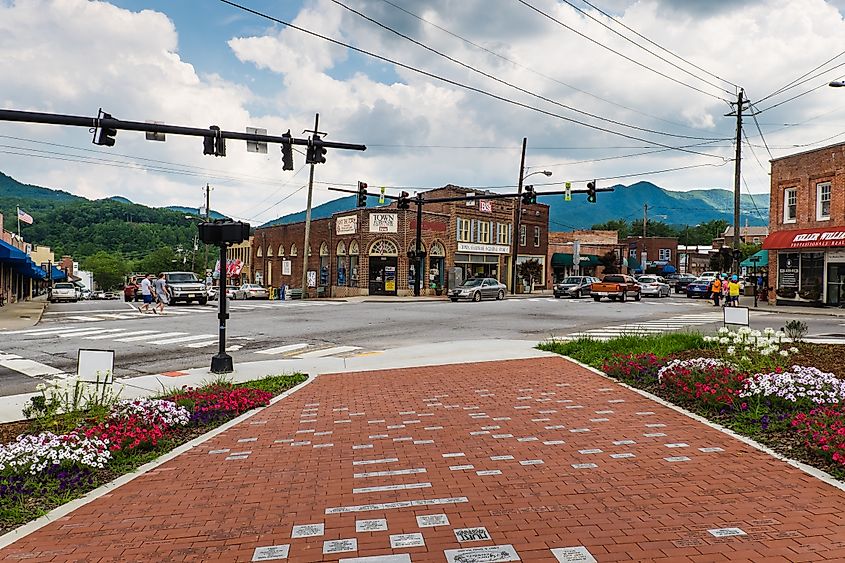 summer day in the small town of Black Mountain, North Carolina