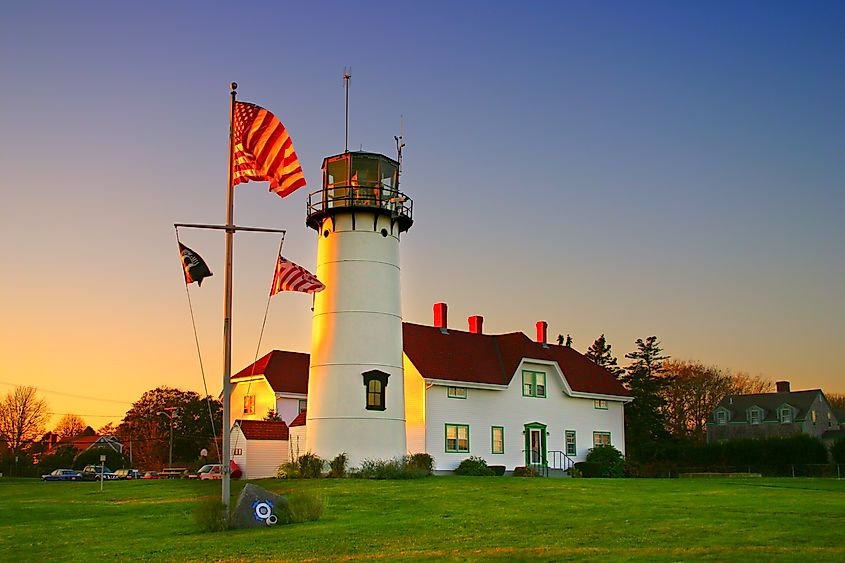 Chatham Lighthouse is a lighthouse in Chatham, Massachusetts, near the "elbow" of Cape Cod.