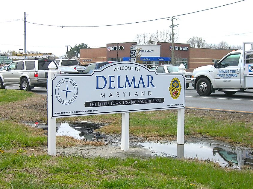 The town of Delmar, Maryland