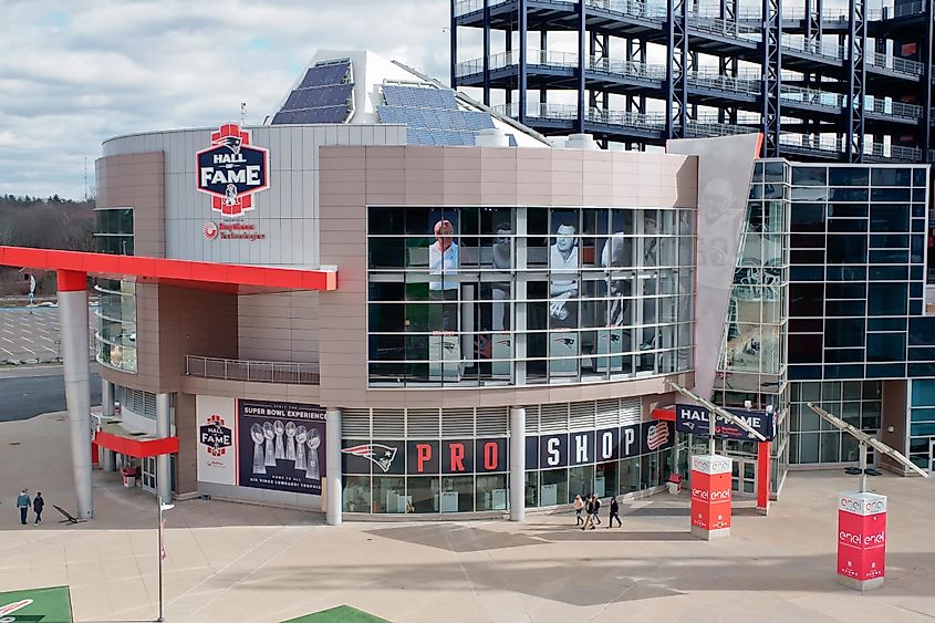 Massachusetts, United states-January 16, 2021: New England Patriots hall of fame and tourists Foxborough. Editorial credit: Yingna Cai / Shutterstock.com