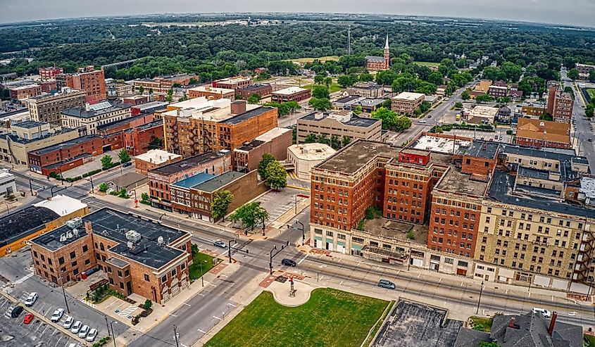 Aerial View of Fort Dodge, Iowa in Summer