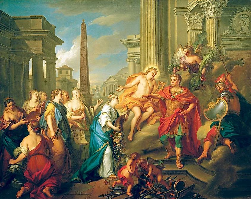 Closing of the Temple of Janus by Augustus (Credit: Louis de Silvestre, Public domain, via Wikimedia Commons)