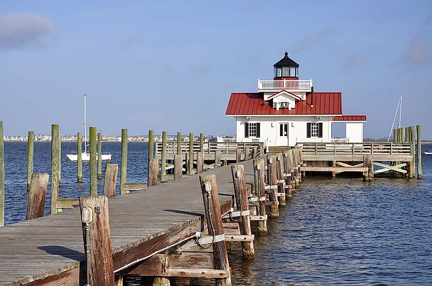 Roanoke Marshes Lighthouse in Roanoke Island, Manteo, North Carolina,