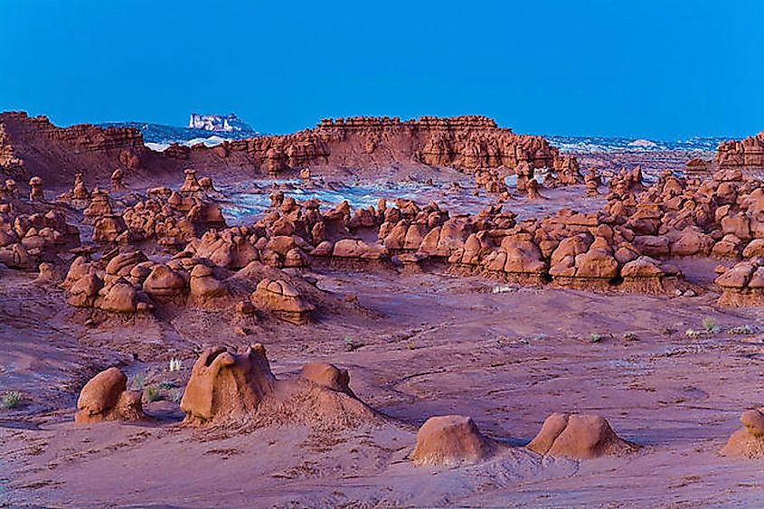 The unique landscape of the Goblin Valley State Park.