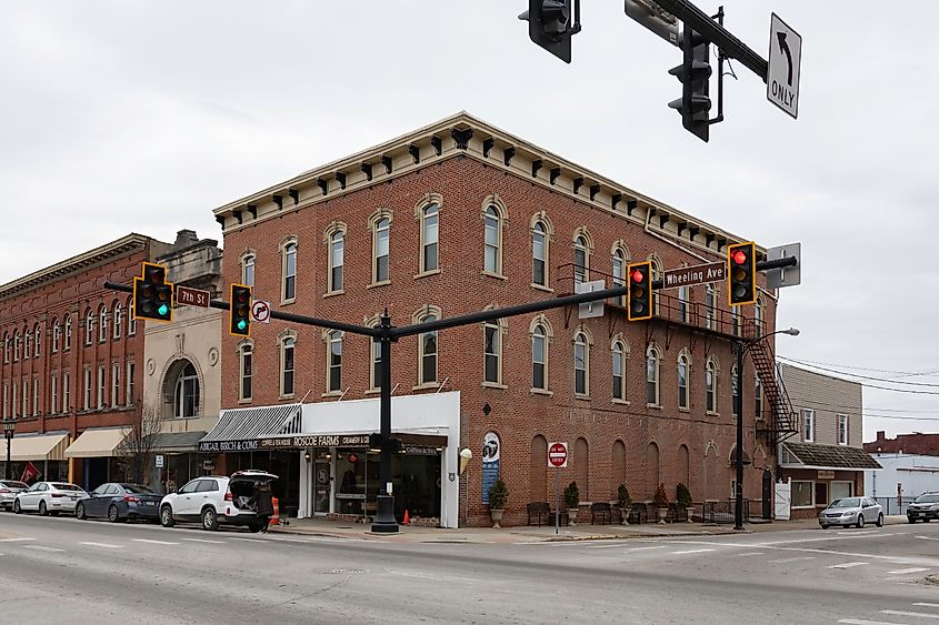 View of downtown Cambridge in Ohio.