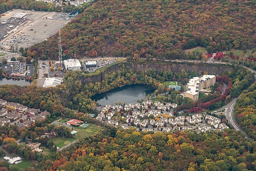 Aerial photograph of the south part of Eagle Rock Reservation.