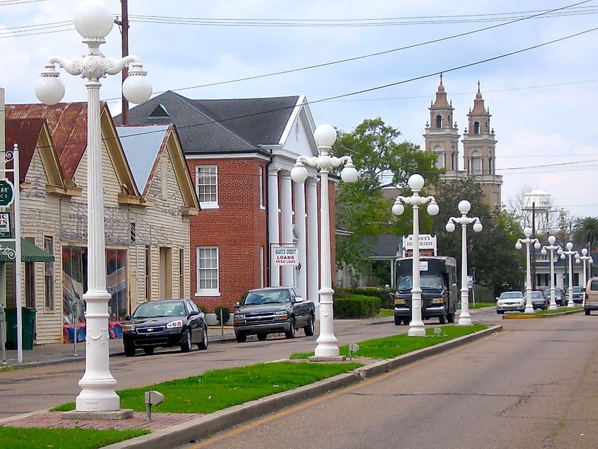 Main Street in Franklin, Louisiana.