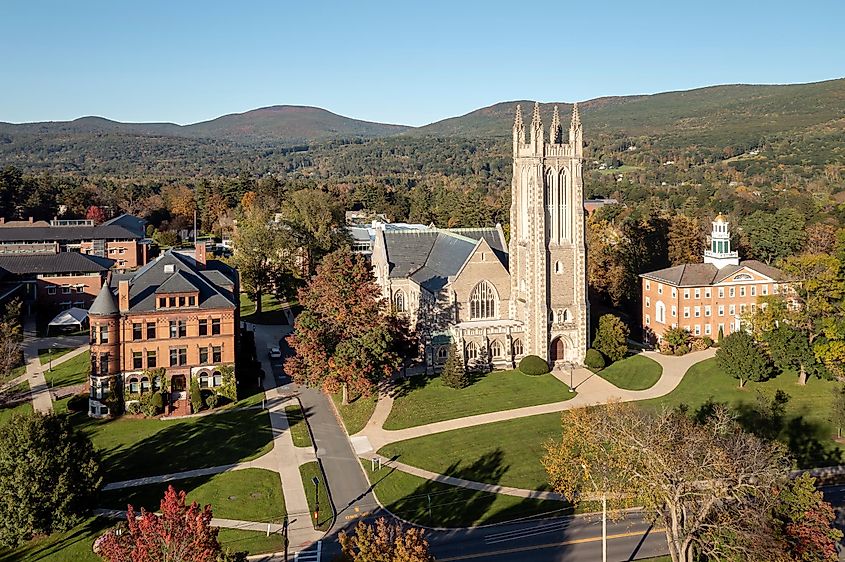 Aerial view of Williamstown, Massachusetts.