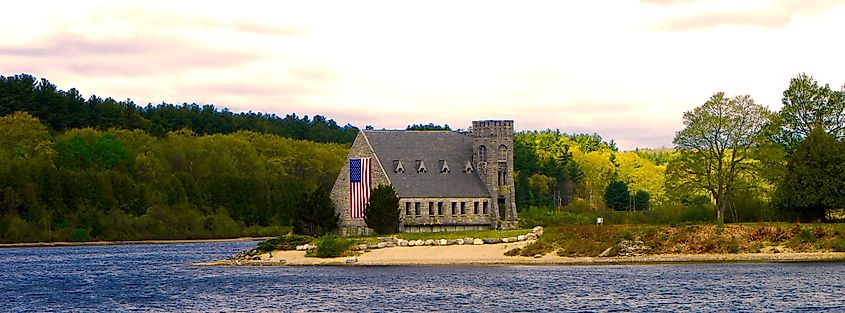 The Old Stone Church in West Boylston, Massachusetts.