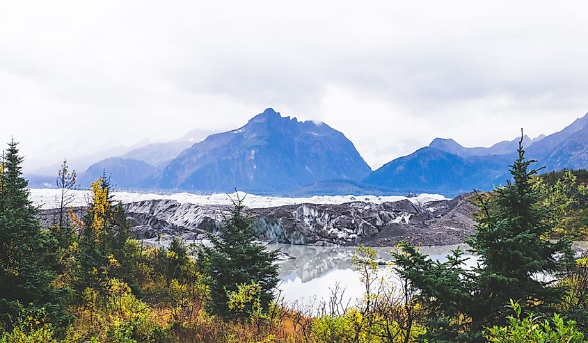 Glacier and mountain view in Cordova, Alaska