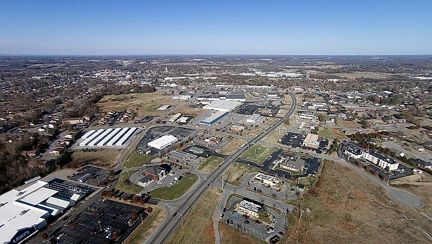 Aerial image of Springfield, Tennessee.