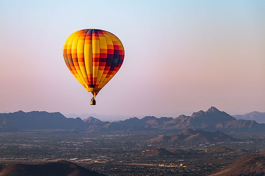 Hot air balloon over the Sonoran Desert.