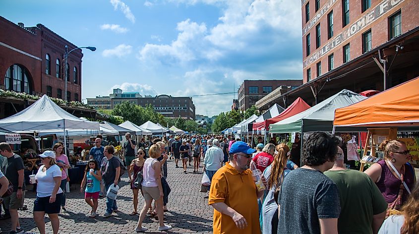 Old Market farmers market in Omaha, Nebraska