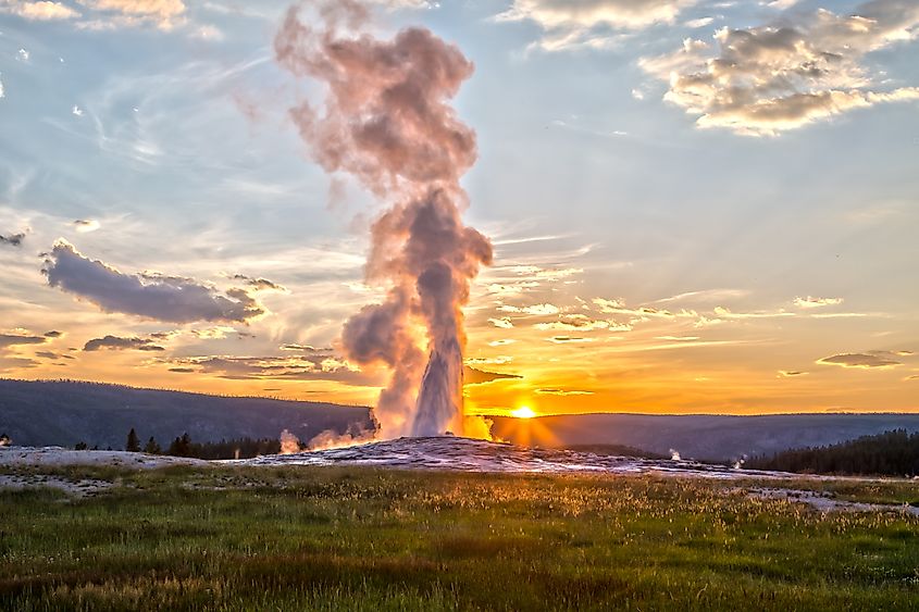 Old Faithful in Yellowstone National Park.