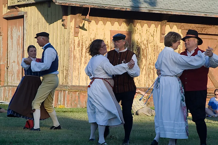Couples dancing at the Midsummer's Festival in Lindsborg, Kansas.