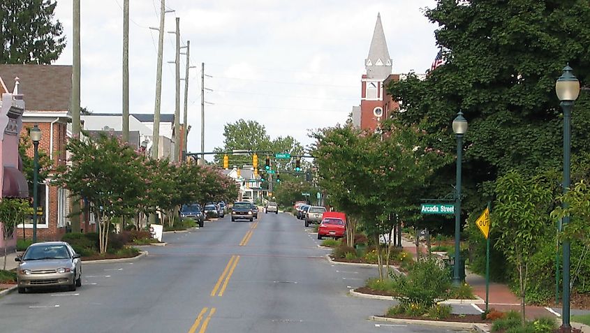 View of Seaford's downtown area in Delaware.