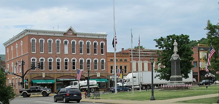 American Hall across Courthouse square, Millersburg, Ohio